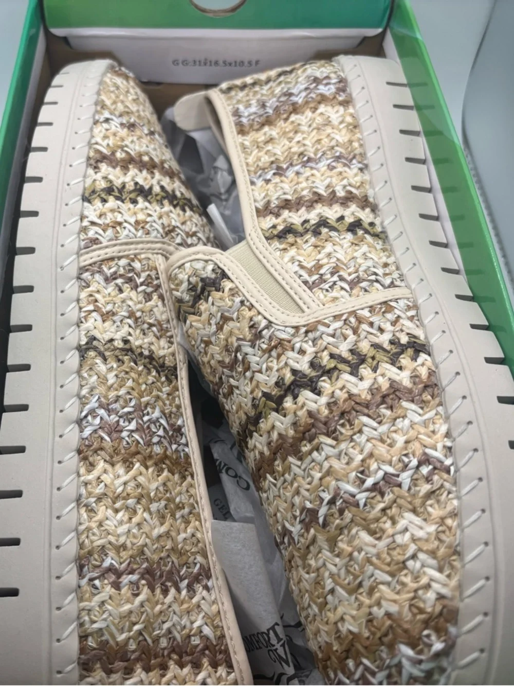 easy street Woven Slip-On Loafer in Beige Multi